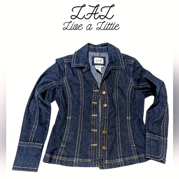 Live a Little Jackets & Blazers - Live a Little size small, EUC, dark wash denim, crop style jean jacket